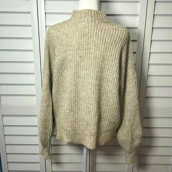 Ted Baker Gorrga Funnel Neck Wool Alpaca Chunky Knit Sweater Size 6 Beige - Picture 9 of 10